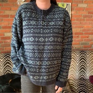 Vintage pattern wool sweater
